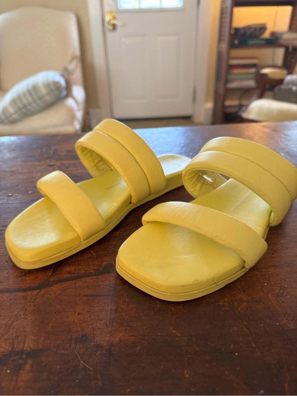 Women’s Size 5 Dolce Vita  Yellow Slide Sandals - Comfortable Double-Strap